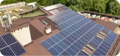 Industrial park with rooftop photovoltaic panels
