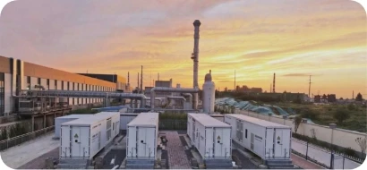 Factory with containerized energy storage systems