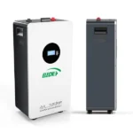 ELECNO 15kWh floor-standing LiFePO4 battery angled and side views