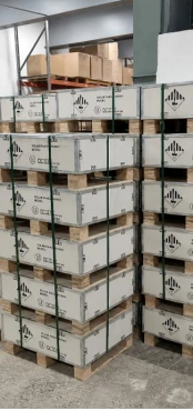 Stacked shipping cases for the Latin America ESS project