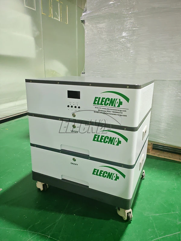 Front view of the ELE 10kWh stacked battery prepared for shipment to Malaysia