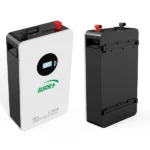 ELECNO 5.12kWh wall-mounted LiFePO4 battery front and rear views