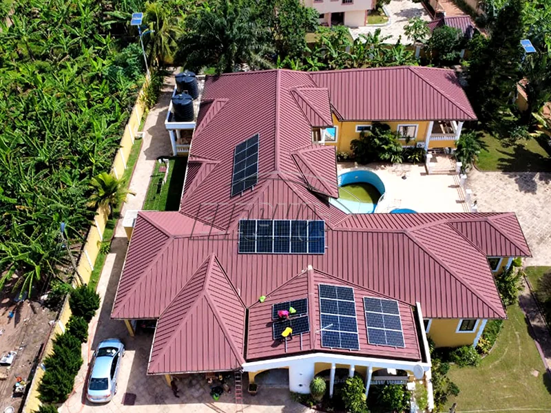 Ghana 30kWh Battery + 12.4kW Inverters + 11.6kWp Solar Villa Project