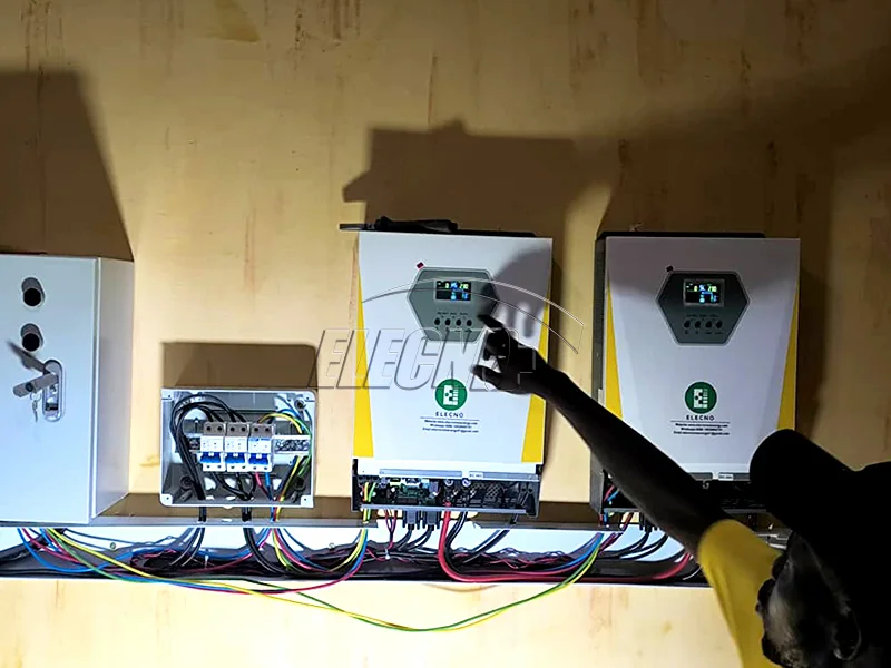 Two 6.2kW hybrid inverters and electrical equipment installed at the Ghana villa project