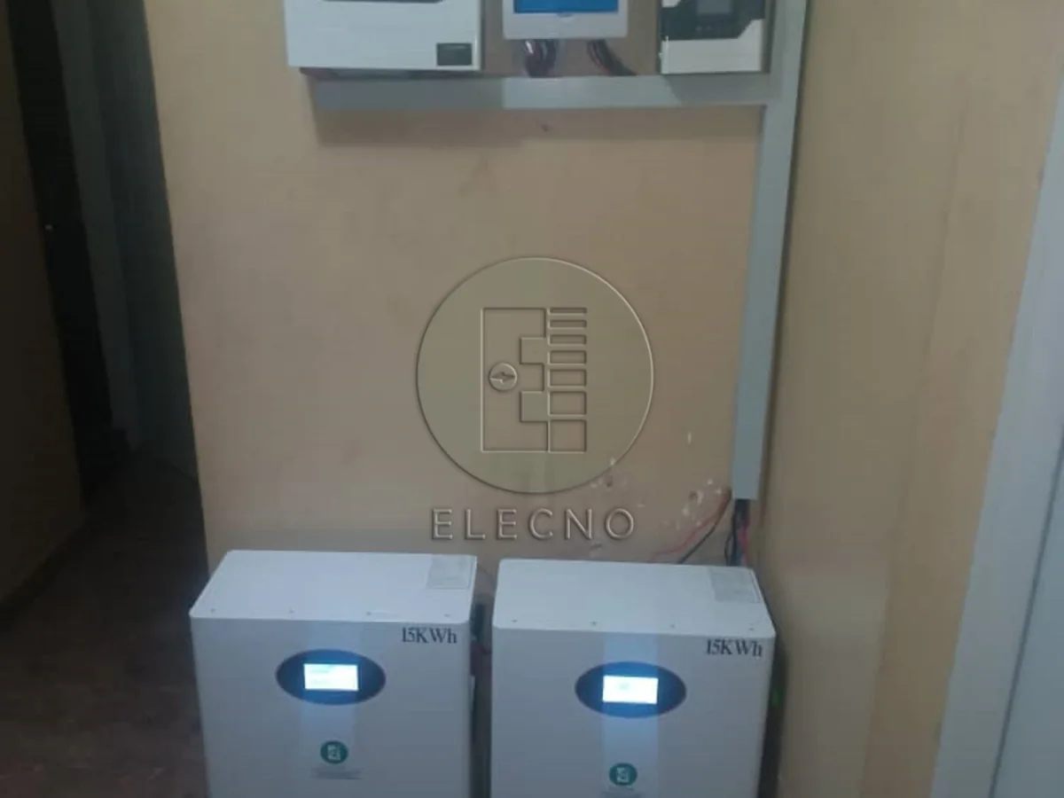 Two floor-standing battery units in a 15kWh residential installation in Nigeria